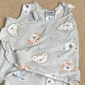 Halo Cozy Gray and Orange Sleep Sacks with Animal Faces